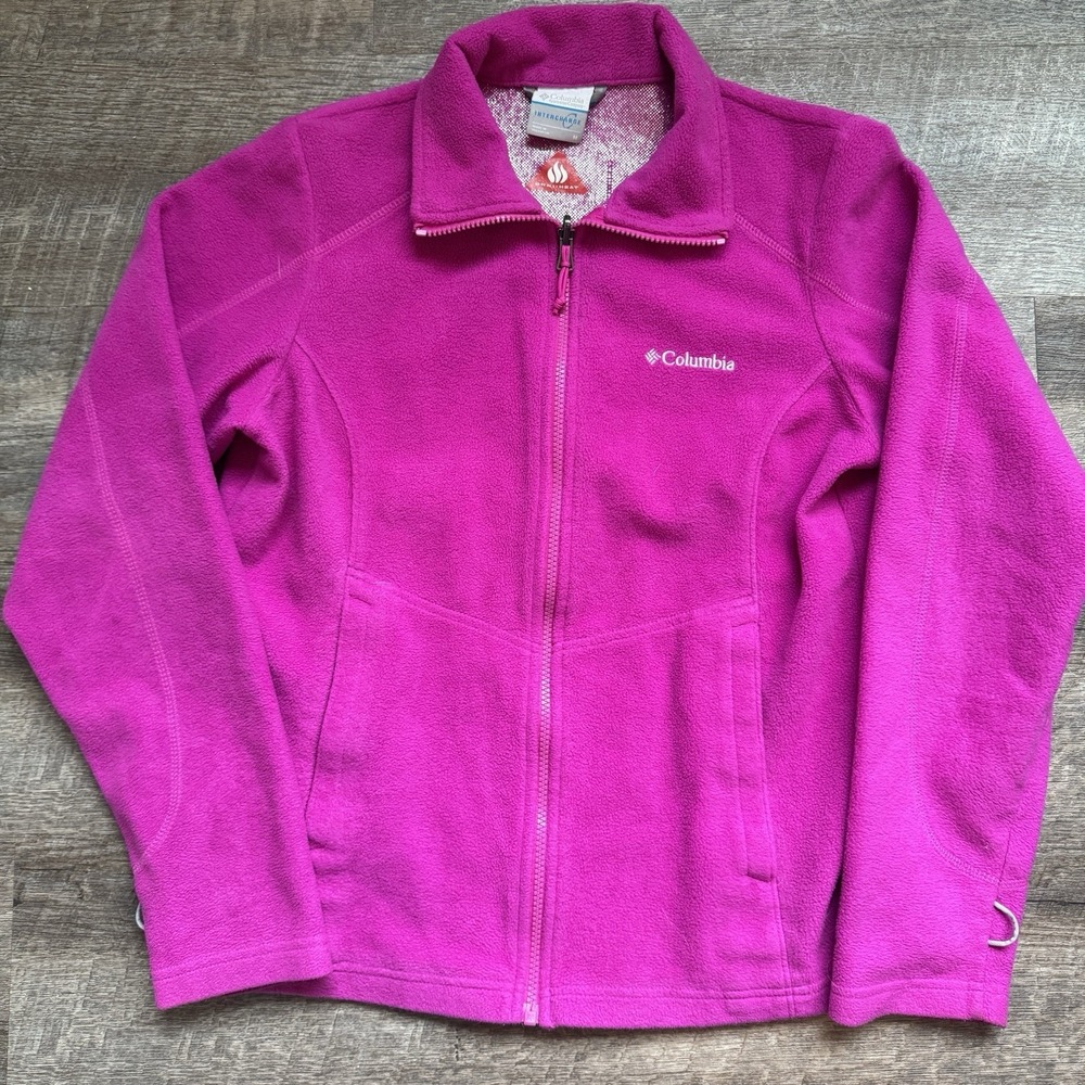 Women's Size M‎ Columbia Omni Heat Thermal Comfort Full Zip Jacket Pink  Fleece